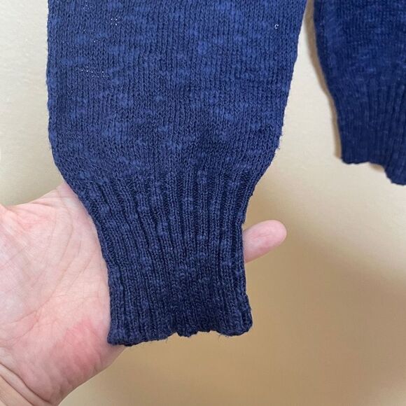 Tincati Milano Pullover Mens Large Blue Crew Neck Sweater linen Bland Casual - Picture 3 of 10